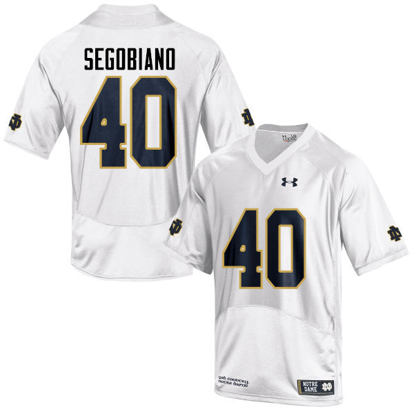 Men #40 Brett Segobiano Notre Dame Fighting Irish College Football Jerseys-White